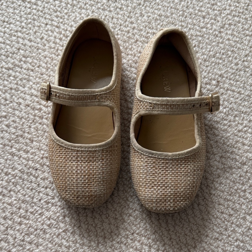 J. Crew Kids Raffia Mary Jane Shoes